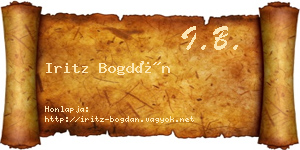Iritz Bogdán névjegykártya